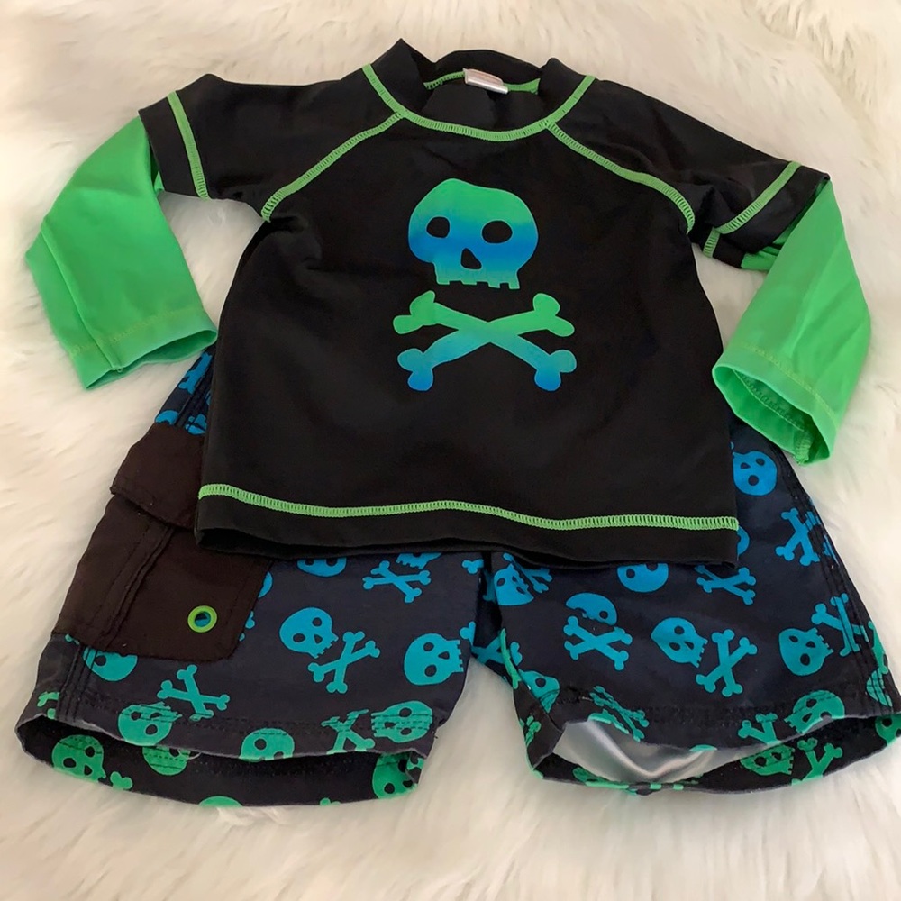 Gymboree Boys Swim Trunks & Shirt